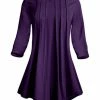 Lily | Purple Pleated Boatneck Tunic - Women
