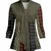 Lily | Olive & Red Plaid Patchwork Tie-Neck Tunic - Plus