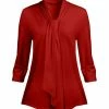 Lily | Red Tie-Neck Tunic - Women & Plus