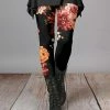 Lily | Black & Dusty Pink Floral Leggings - Women & Plus
