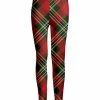 Lily | Red & Green Tartan Leggings - Women