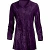 Lily | Purple Velvet Button Tunic - Plus
