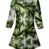 Lily | Green Abstract Boatneck Swing Tunic - Plus