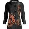 Lily | Black & Red Dragon Mock Neck Jacket - Women