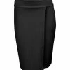 Lily | Black Wrap Pencil Skirt - Plus