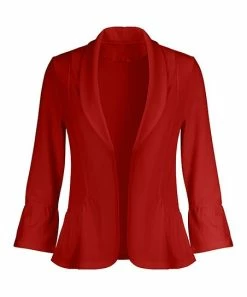 Lily | Red Flare-Cuff Blazer - Plus
