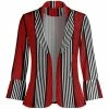 Lily | Red & Black Stripe Flare-Cuff Blazer - Plus
