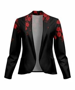 Lily | Red & Black Floral Blazer - Women