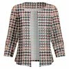 Lily | Pink & Black Houndstooth Open Cardigan - Plus