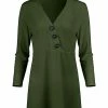 Lily | Green Button-Accent Surplice Tunic - Women