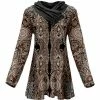 Lily | Brown & Black Paisley Button Shawl Collar Tunic - Women