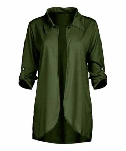 Lily | Green Three-Quarter Sleeve Open Cardigan - Women & Plus