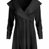 Lily | Black Surplice Cape-Collar Tunic - Women