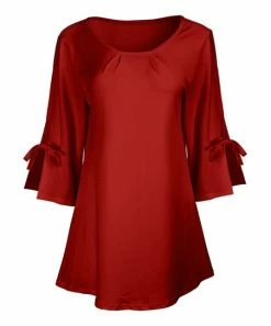 Lily | Red Tie-Sleeve Tunic - Women & Plus