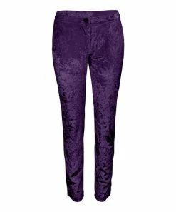Lily | Purple Velvet Skinny Pants - Plus