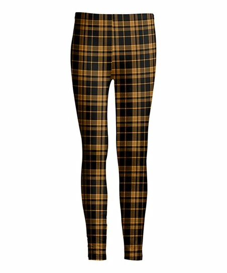 Lily | Black & Yellow Plaid Leggings - Plus 1 Lily | Black & Yellow Plaid Leggings - Plus