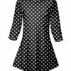 Lily | Black & White Polka Dot Three-Quarter Sleeve Tunic - Women & Plus
