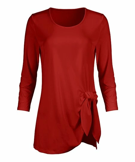 Lily | Red Side-Tie Tunic - Women & Plus 1 Lily | Red Side-Tie Tunic - Women & Plus