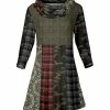 Lily | Olive & Red Camo Plaid Cowl Neck Tunic - Women