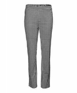Lily | White & Black Geometric Straight-Leg Pants - Plus