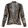 Lily | Beige & Black Lace-Print Blazer - Women