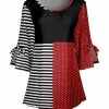 Lily | Black & Red Stripe Dot Tie-Sleeve Tunic - Women