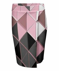 Lily | Rose & Gray Geometric Wrap Skirt - Plus