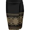 Lily | Black & Gold Arabesque Layered Pencil Skirt - Women & Plus