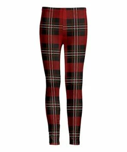 Lily | Red & Black Plaid Leggings - Women