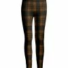 Lily | Dark Brown & Black Plaid Leggings - Women