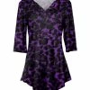 Lily | Purple Leopard Three-Quarter Sleeve V-Neck Tunic - Women & Plus