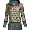 Lily | Cream Boho Floral Kangaroo-Pocket Hoodie - Women & Plus