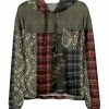 Lily | Olive Patchwork Chest Pocket Hoodie - Plus