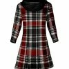 Lily | Red & Black Plaid Cowl Neck Tunic - Women