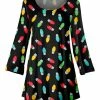Lily | Black & Red Christmas Lights Scoop Neck Tunic - Plus
