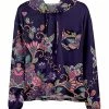 Lily | Purple & Green Floral Patch-Pocket Hoodie - Plus