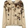 Lily | Beige & Brown Floral Chest-Pocket Hoodie - Women
