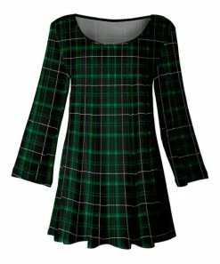 Lily | Black & Green Plaid Scoop Neck Tunic - Women & Plus