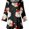 Lily | Black & Red Retro Santa Scoop Neck Tunic - Women & Plus