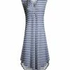 Lily | Navy & White Stripe V-Neck Hi-Low Dress - Women & Plus
