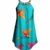 Lily | Blue & Pink Floral Sleeveless Pointed-Hem Tunic - Plus