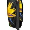 Lily | Black & Yellow Floral Wrap Skirt - Women