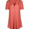 Lily | Coral Notch Neck Tunic - Women