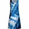 Lily | Blue & White Tie-Dye Sleeveless Dress - Women & Plus