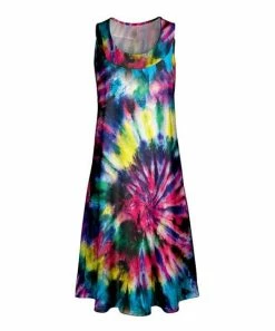 Lily | Pink & Teal Tie-Dye Sleeveless Dress - Women & Plus
