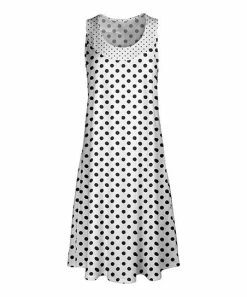 Lily | Black & White Polka Dot Sleeveless Dress - Women & Plus