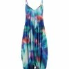 Lily | Blue & Orange Tie-Dye Harem Jumpsuit - Women