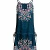 Lily | Teal & Purple Floral Side Tie Tunic - Women & Plus