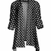 Lily | Black & White Polka Dot Sidetail Open Cardigan - Plus