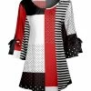 Lily | Black & Red Dot Stripe Tie-Sleeve Tunic - Women